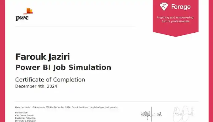 Certification for Power BI Job Simulation